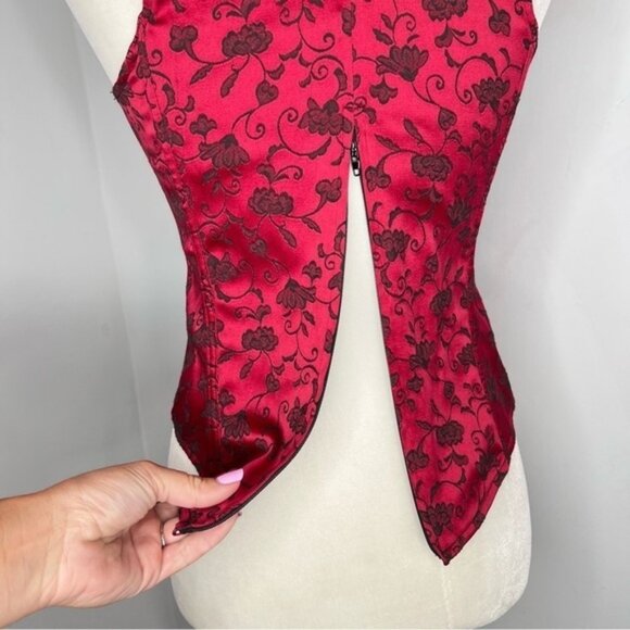 NWT Vintage Y2K Victorias Secret Lace Up Bustier Corset Red Black M - Picture 3 of 6